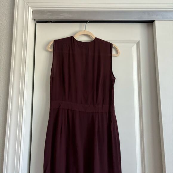 & Other Stories 100% Silk Burgandy Maxi Dress Sz 8 Wedding Guest Formal - Picture 9 of 12
